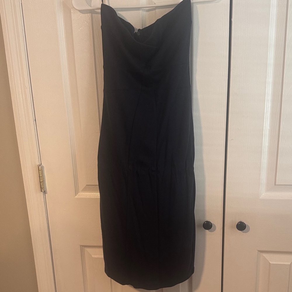 MNG Navy Strapless Dress